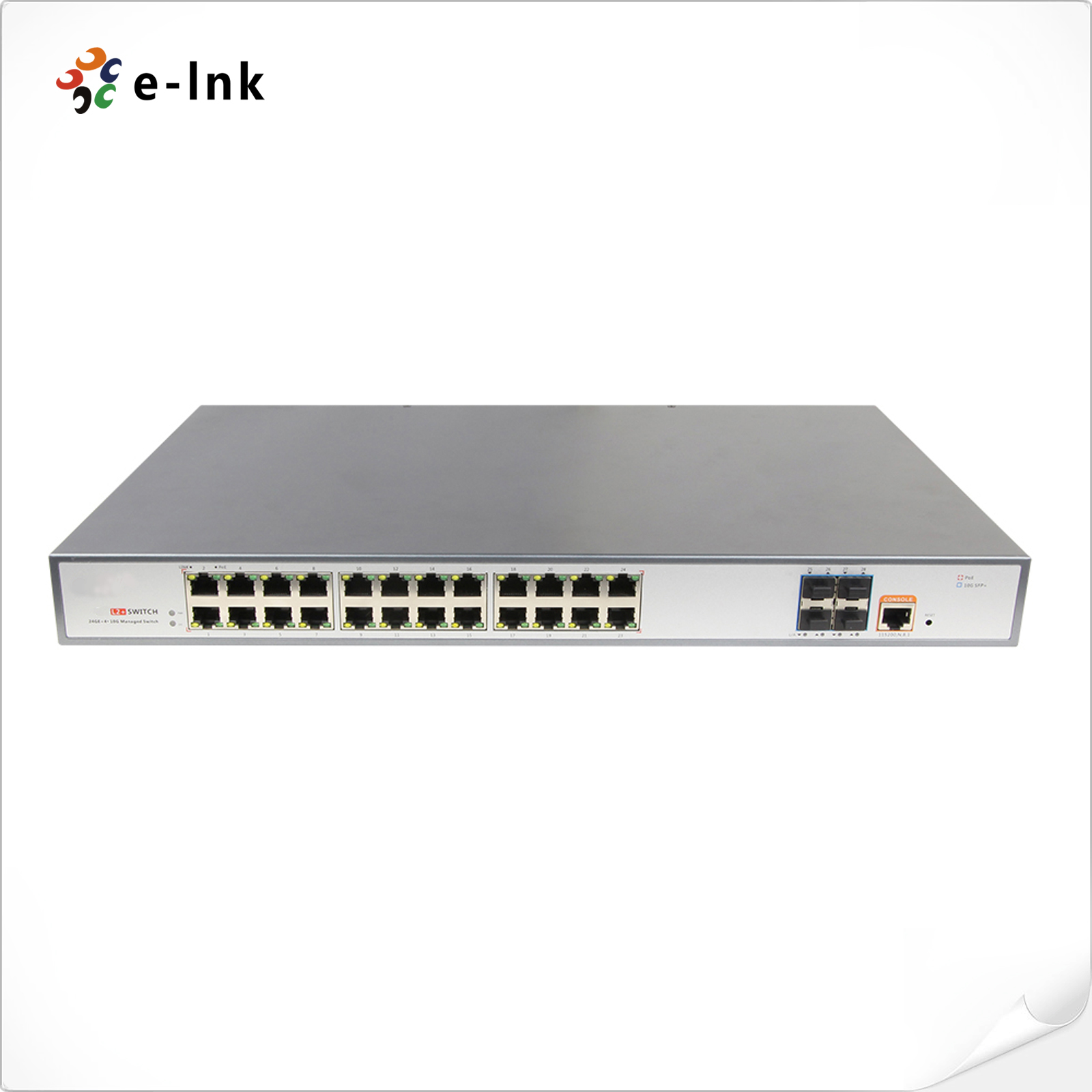 24 ports 10/100/1000Mbps Layer 2 Network Managed Switch with 4x10G SFP ports