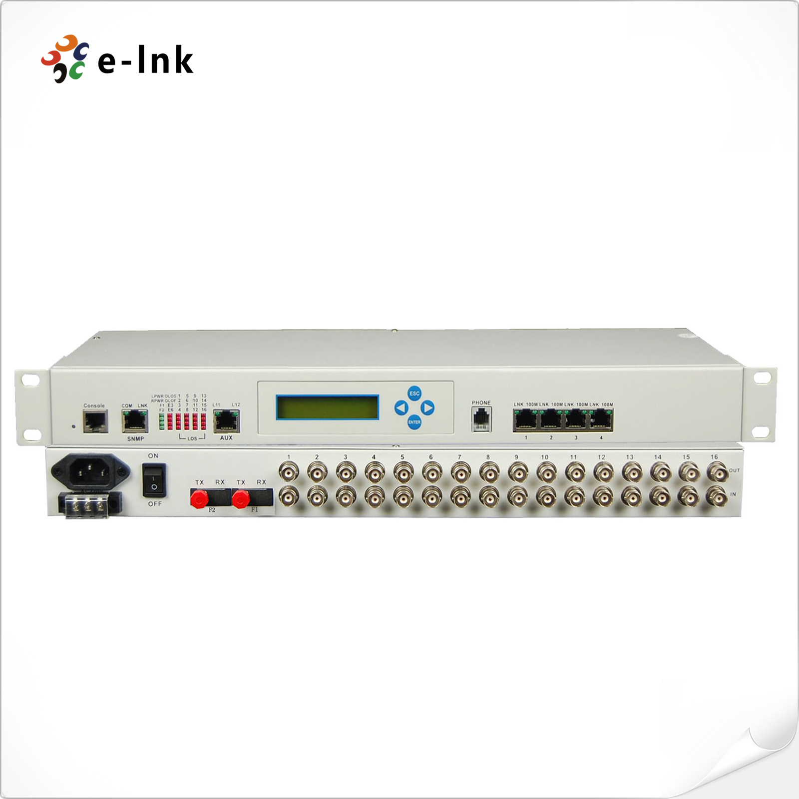 16E1+4FE+LCD+SNMP PDH Multiplexer